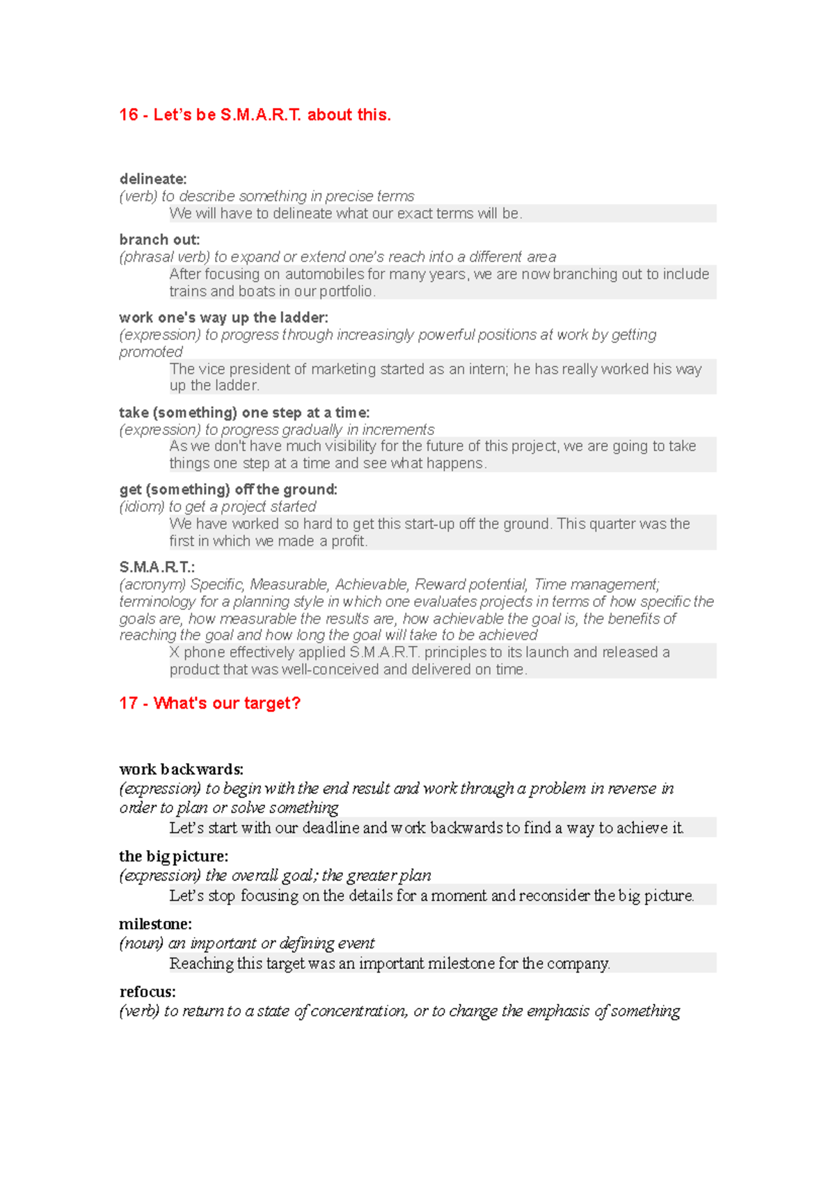 Lingua Inglesa Tarefa 4 16 Let’s be S.M.A.R. about this. delineate