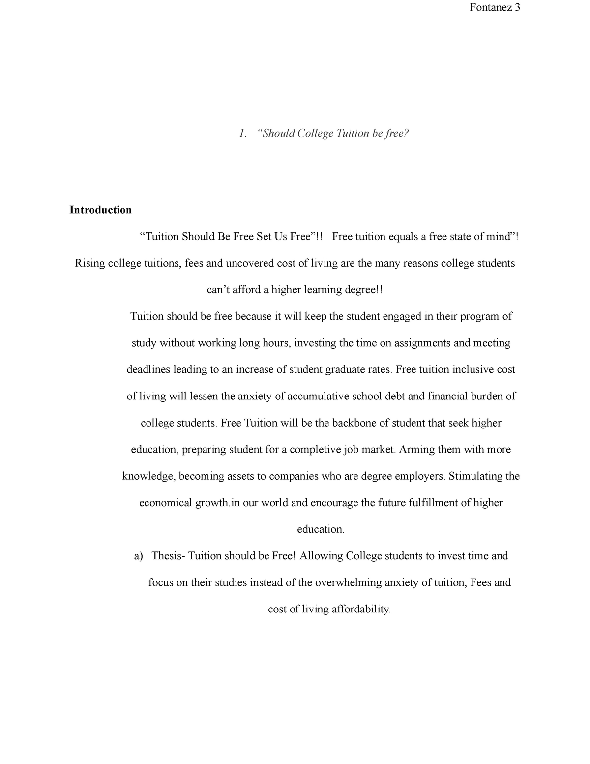 rising cost of college education essay
