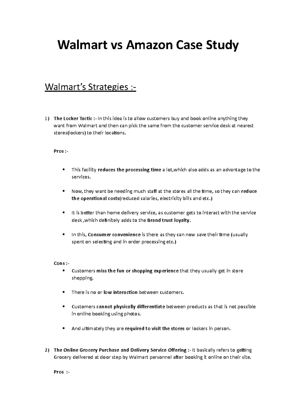 Business Strategy - Walmart vs Amazon Case Study Walmart’s Strategies ...