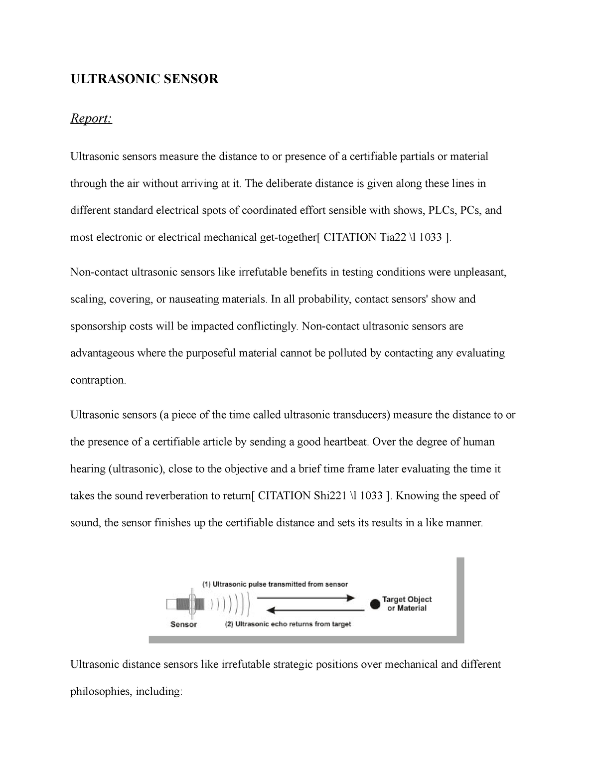 literature review ultrasonic sensor