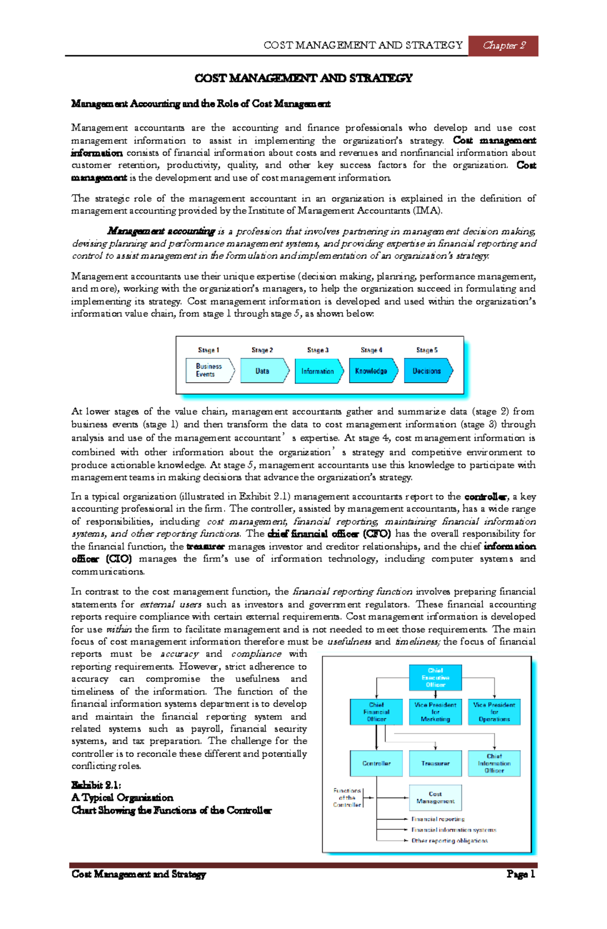 Cost Management & Strategy - COST MANAGEMENT AND STRATEGY Mana gement ...