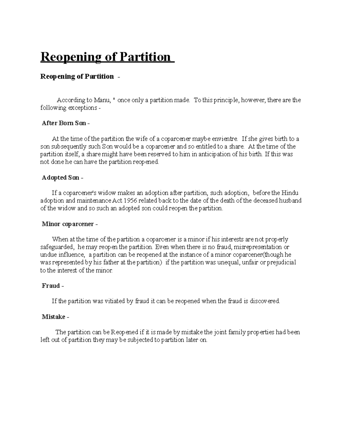 Reopening of Partition Reopening of Partition Reopening of Partition