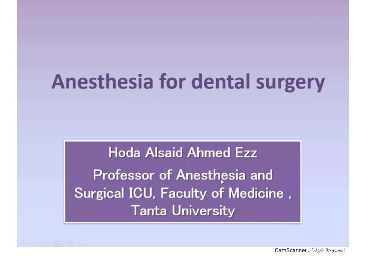 1 General Anaesthesia - Oral Surgery - Studocu