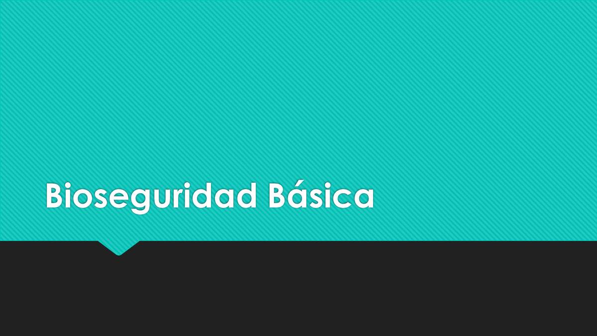 Bioseguridad Básica - Bioseguridad B·sica Bioseguridad Se Define Como ...