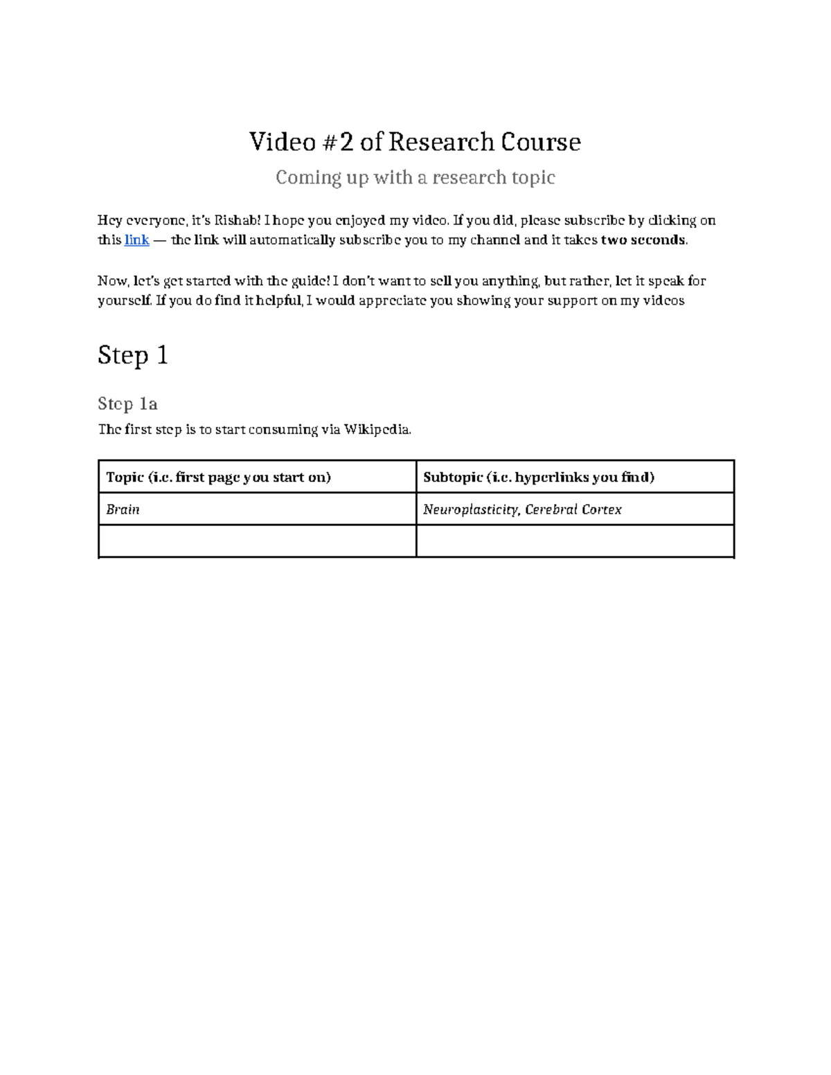 Brainstorming Science Research Idea - Video #2 of Research Course ...