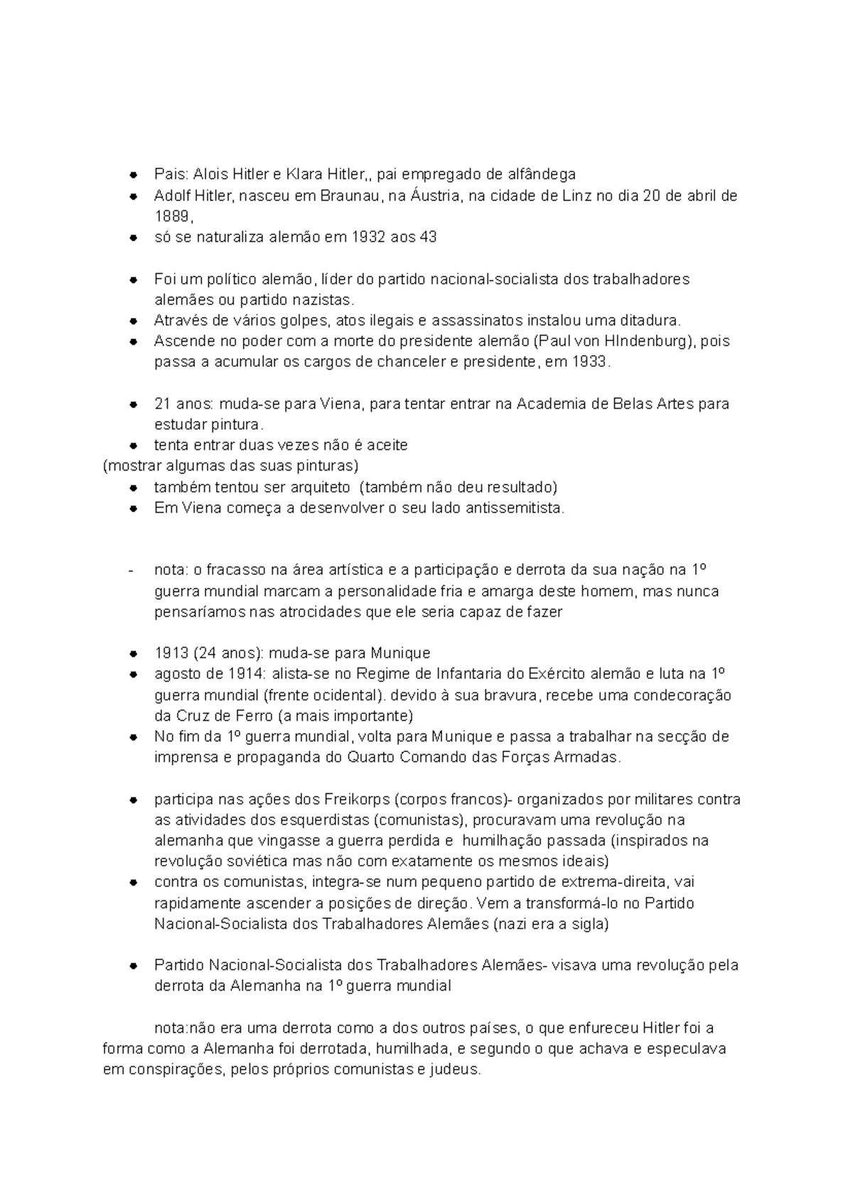 Ap. oral história,, Hitler - Pais: Alois Hitler e Klara Hitler,, pai ...