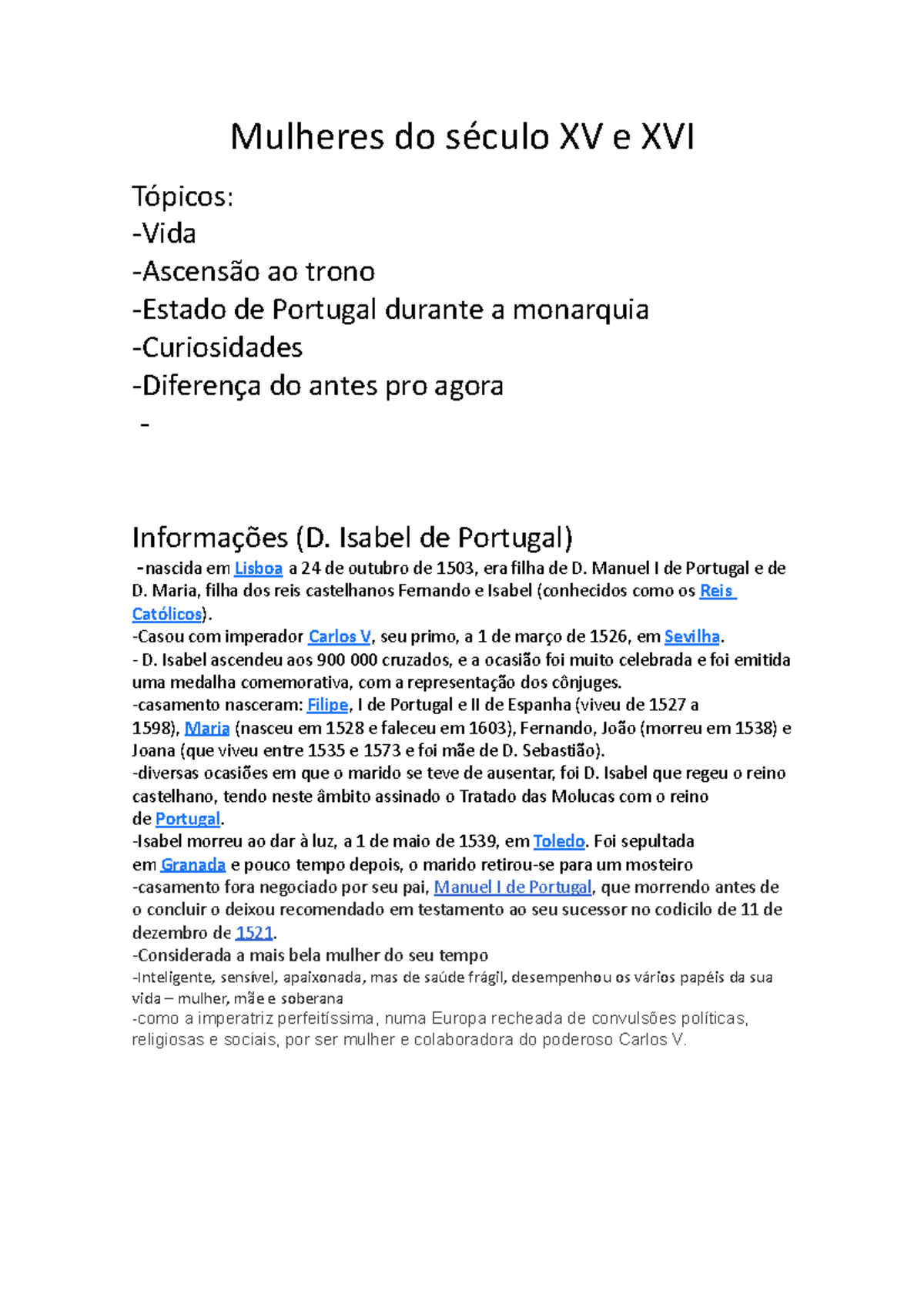 Mulheres do século XV e XVI - Mulheres do século XV e XVI Tópicos ...