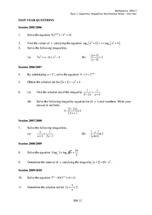 SM015 Topic 6 Tutorial ( Student) 2022 - Mathematics SM Topic 6 ...