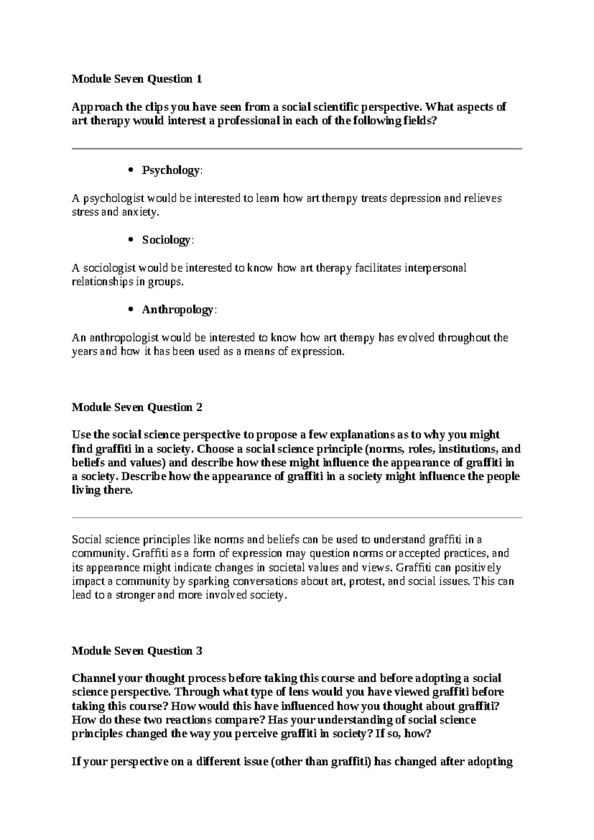 Module Seven Short Responses - Module Seven Question 1 Approach the ...