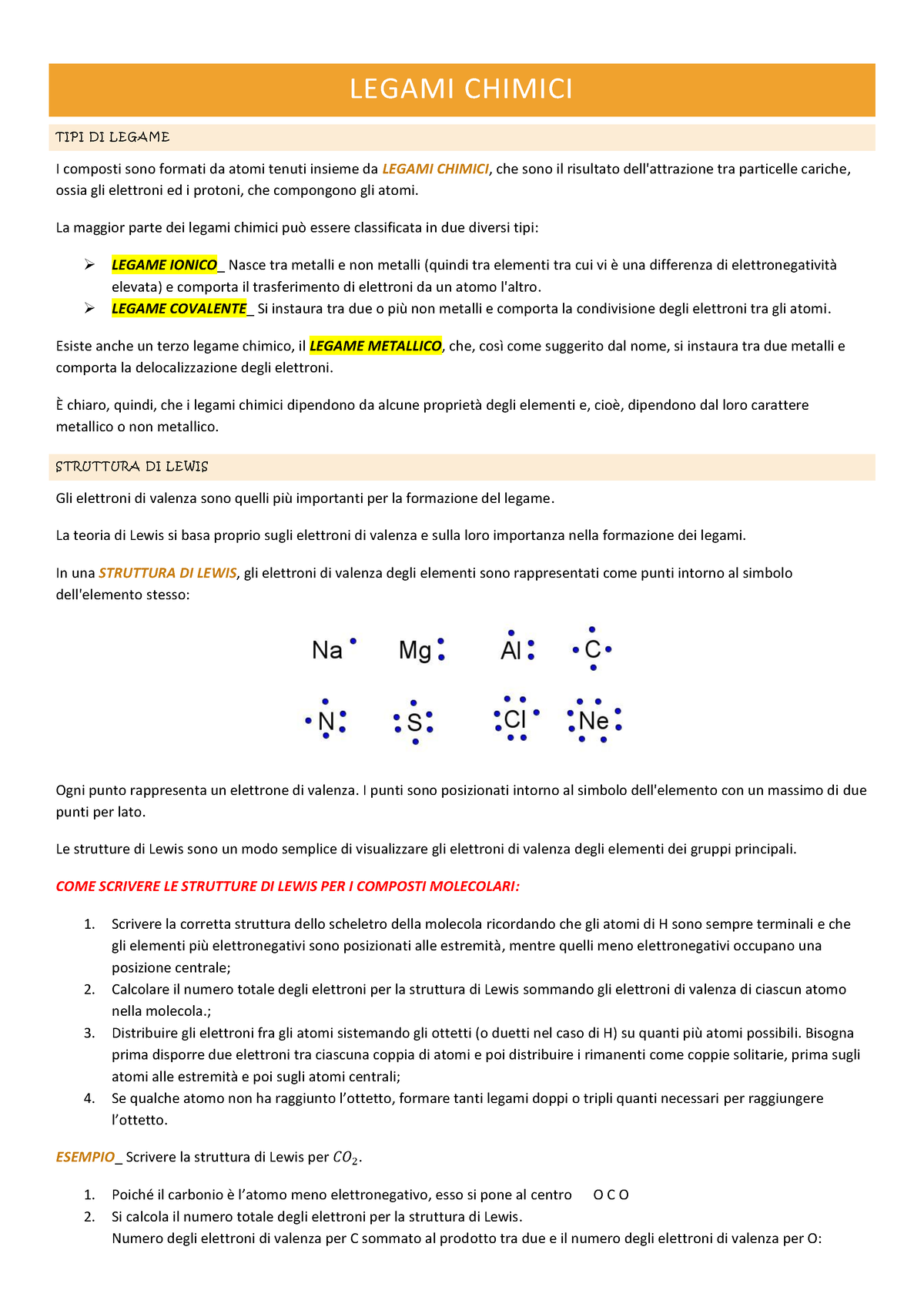 I Legami Chimici - Schemi E Riassunti Relativi Ai Vari Tipi Di Legame ...