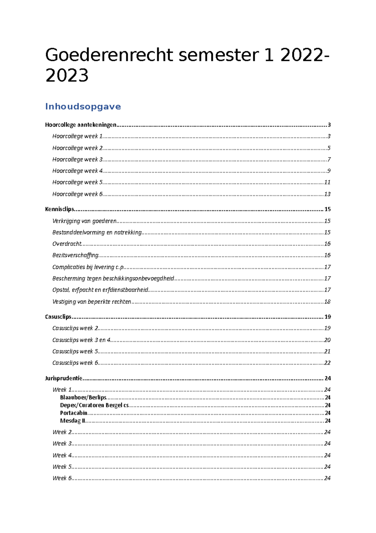 Goederenrecht Semester 1 2022 - Goederenrecht Semester 1 2022 ...