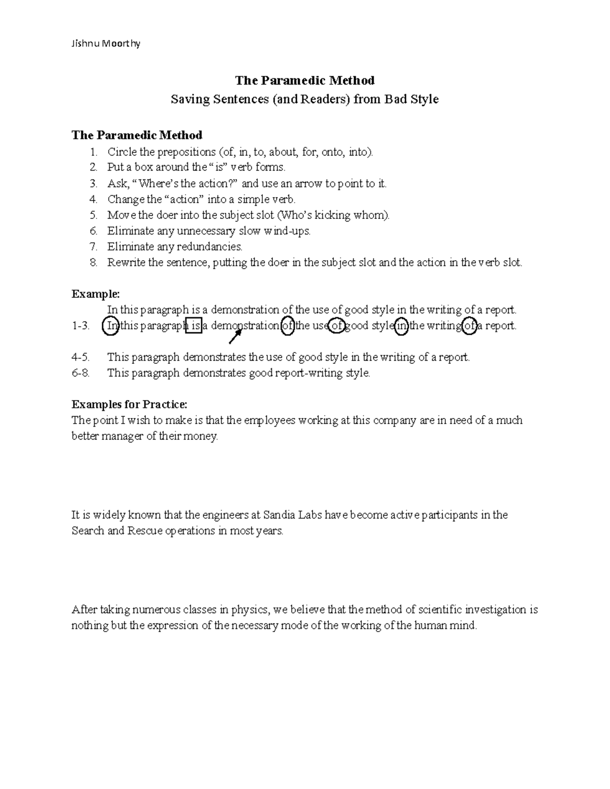 Paramedic Method worksheet - StuDocu