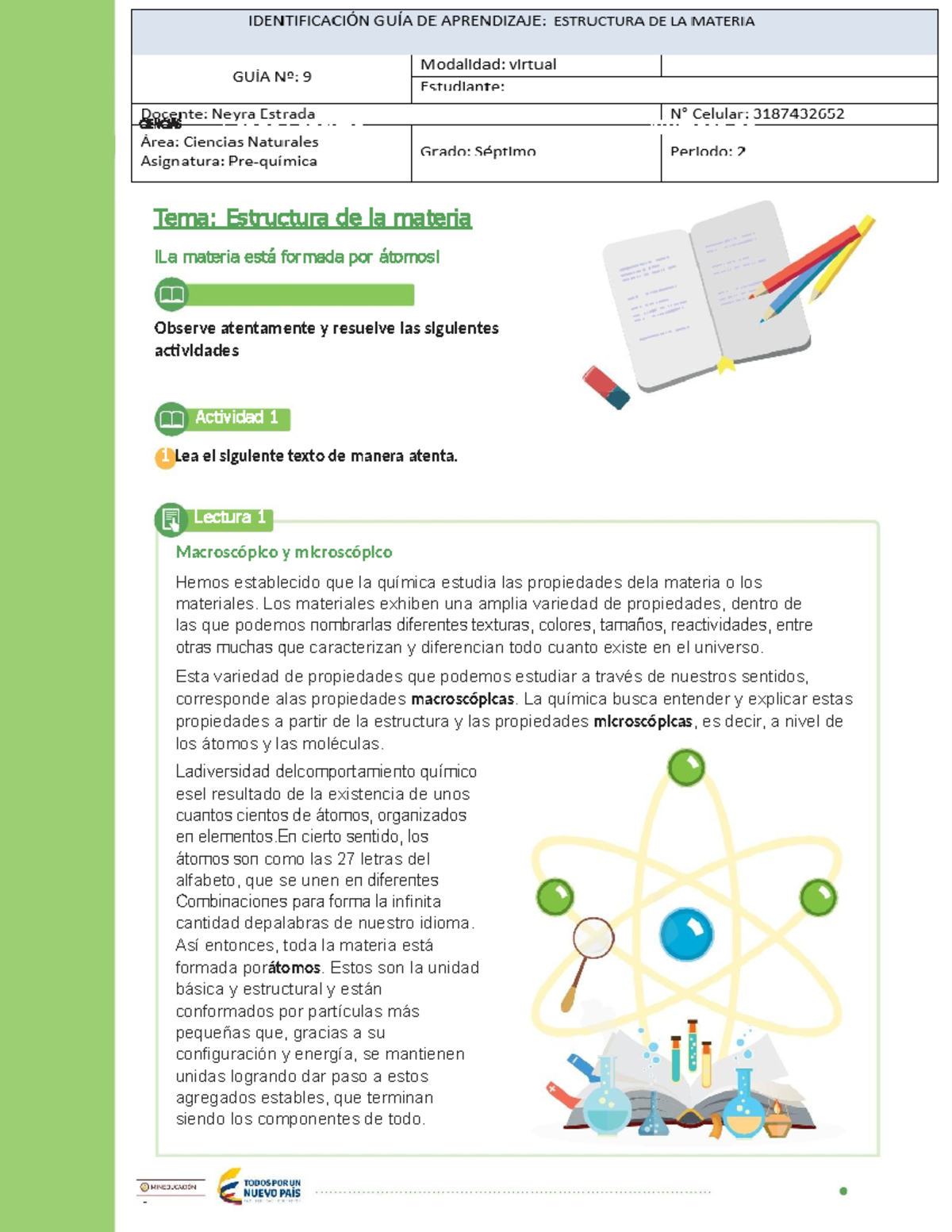 Estructura De La Materia Guia Convertido Johan Tema