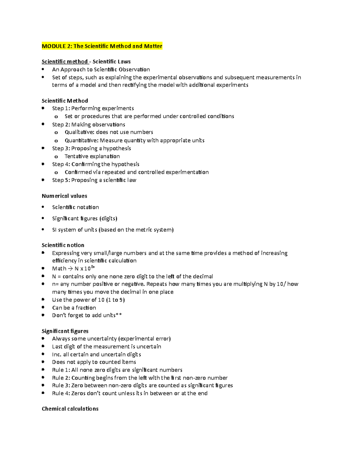Module 2 - Lecture note week 1 - MODULE 2: The Scientific Method and ...