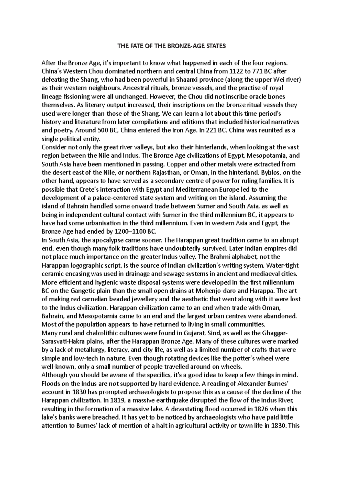 THE FATE OF THE BronzeAGE States THE FATE OF THE BRONZEAGE STATES