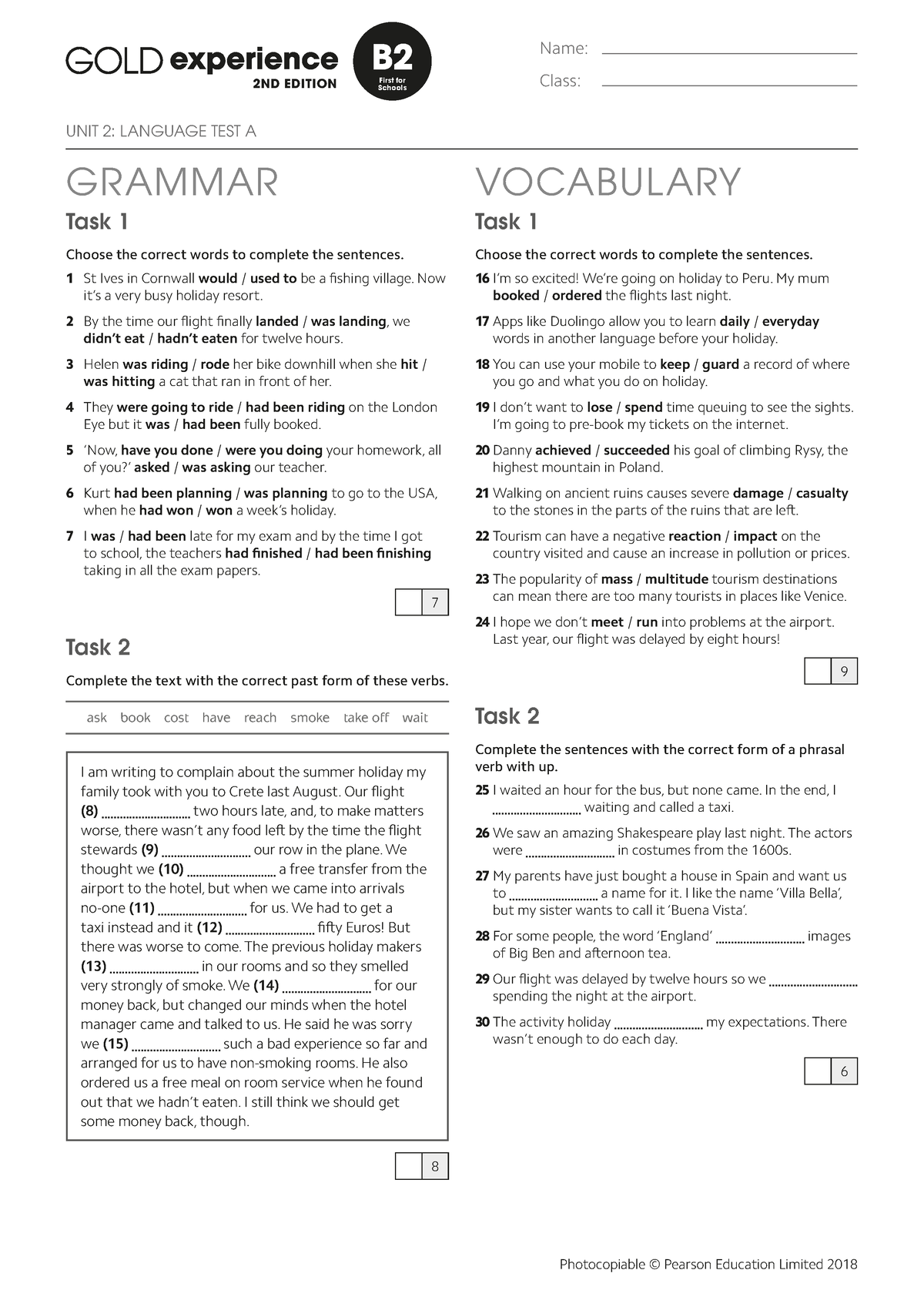 gold-exp-b2-u2-lang-test-a-first-for-schools-grammar-choose-the