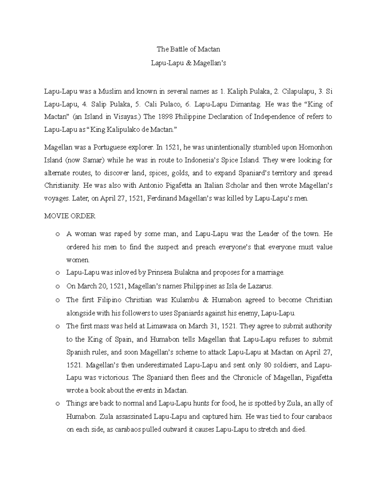 The Battle of Mactan - The Battle of Mactan Lapu-Lapu & Magellan’s Lapu ...