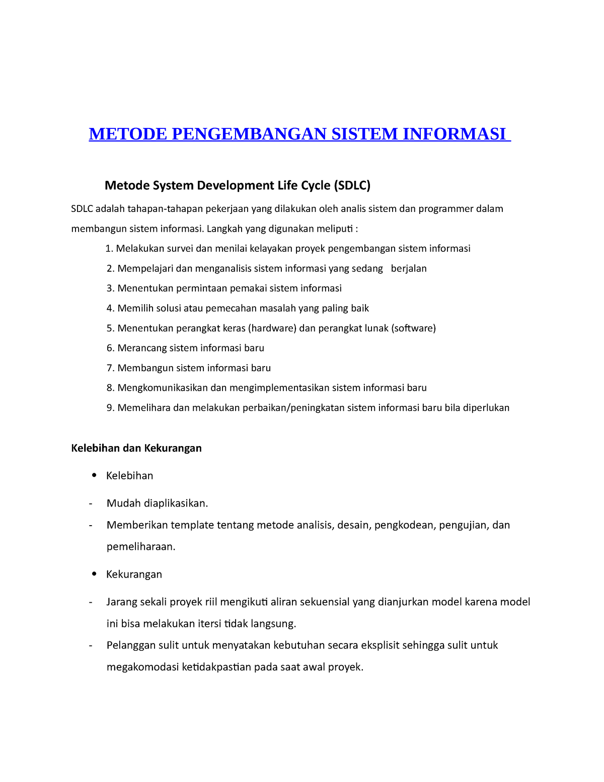 Metode Pengembangan Sistem Informasi Pri - METODE PENGEMBANGAN SISTEM ...