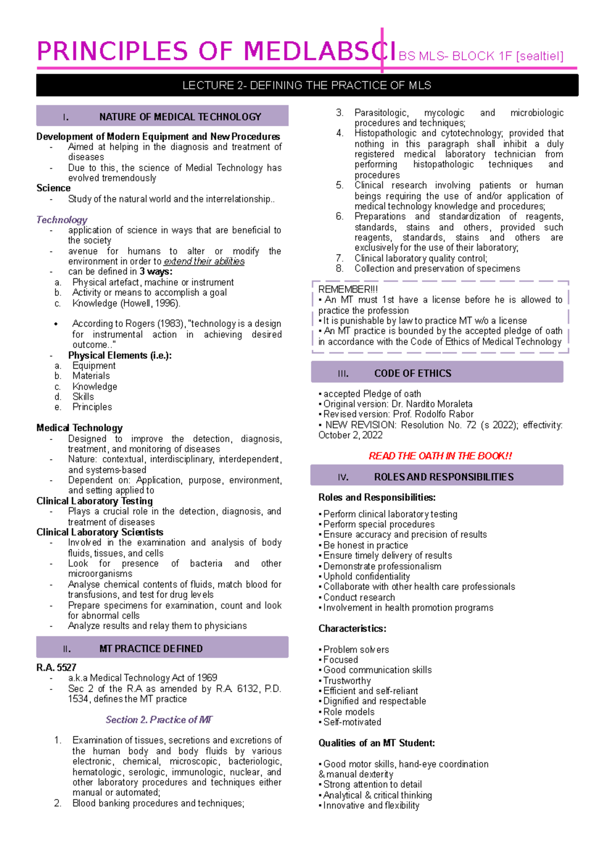 Lesson-2 - PRINCIPLES OF MEDLABSCIBS MLS- BLOCK 1F [sealtiel ...