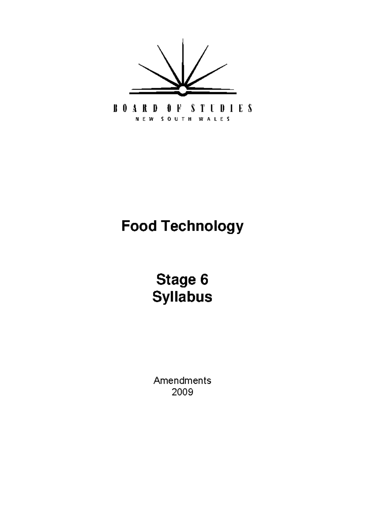 Food Tech Syllabus - Food Technology Stage 6 Syllabus Amendments ...