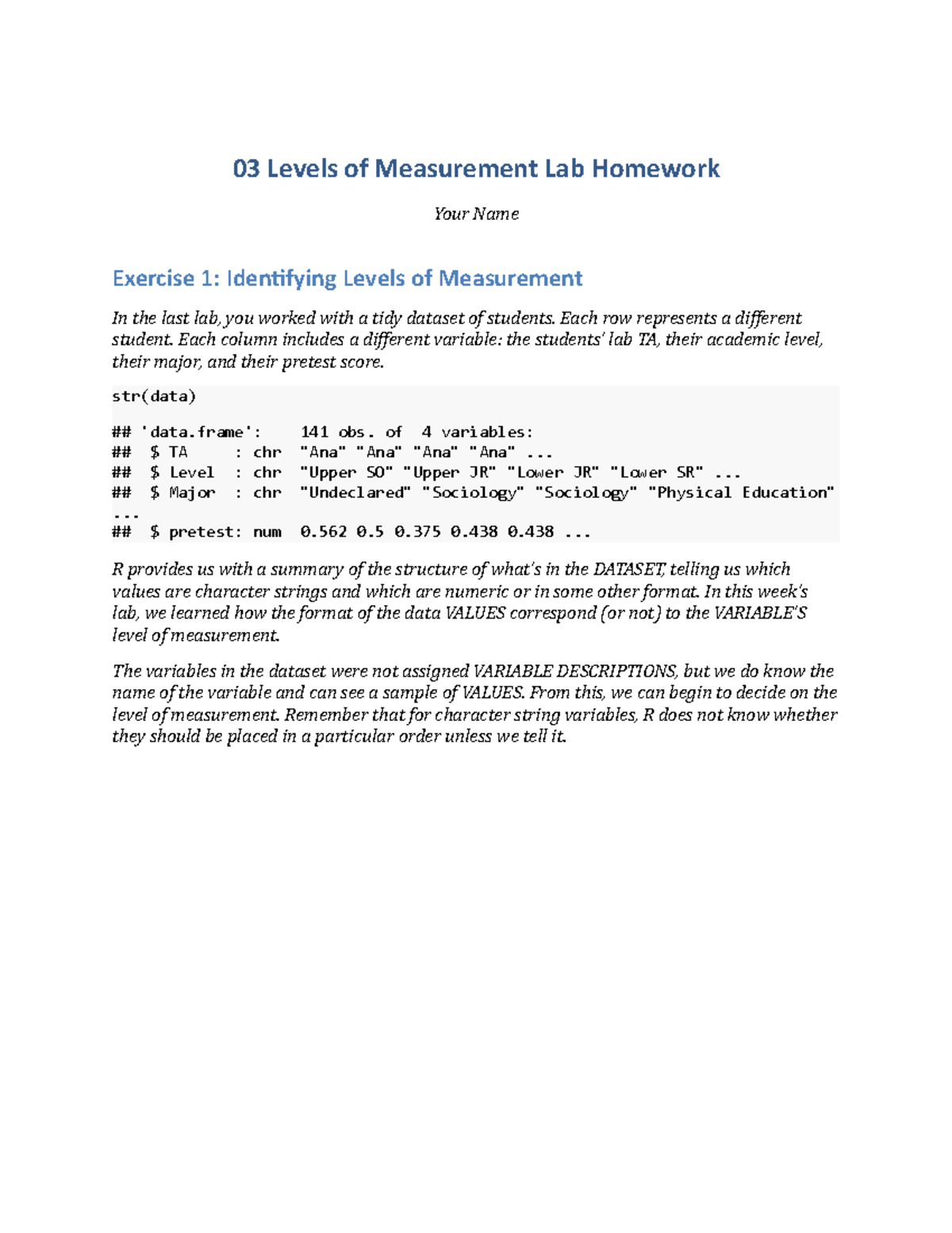 Measurement Lab Worksheet Answers