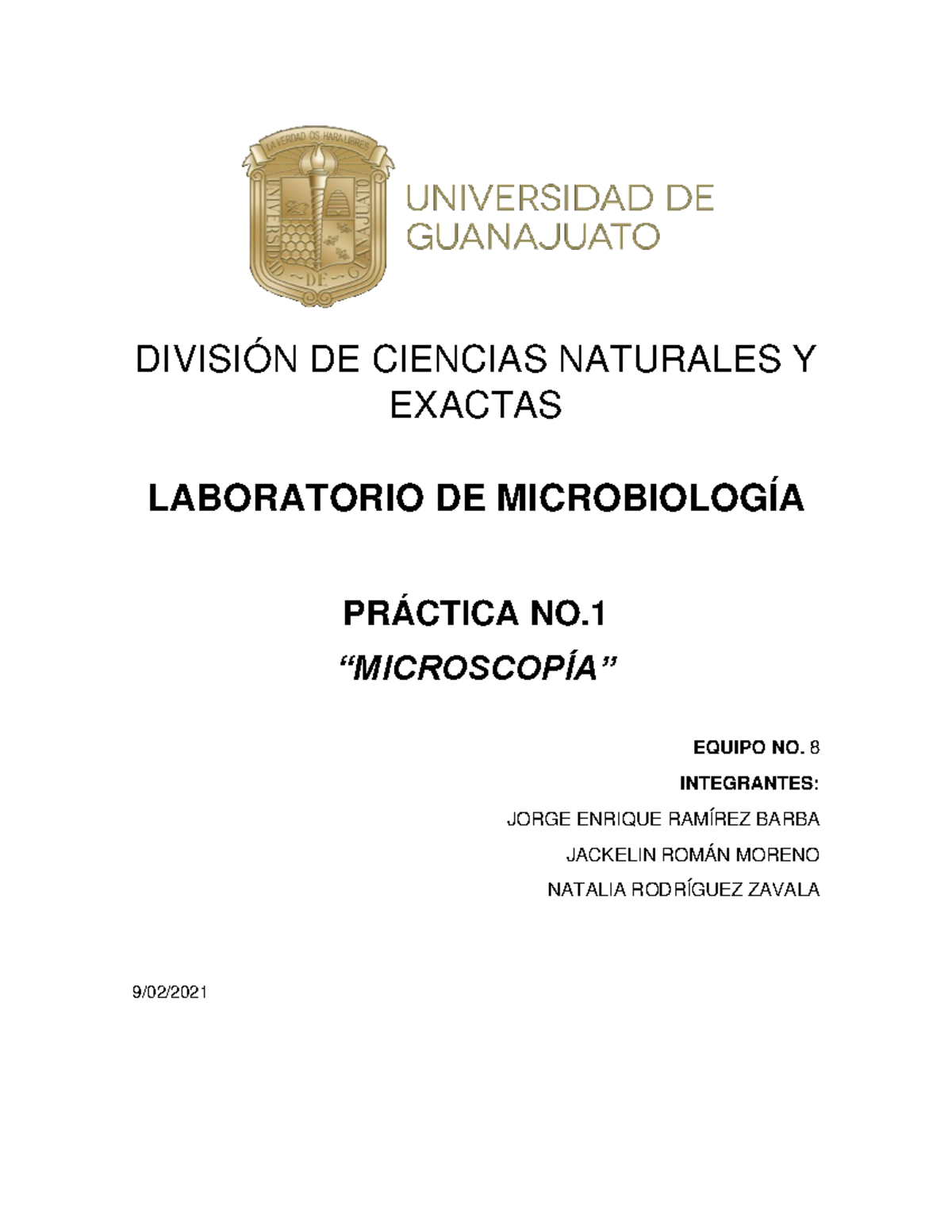 Práctica 1. Microscopia - DIVISIÓN DE CIENCIAS NATURALES Y EXACTAS ...