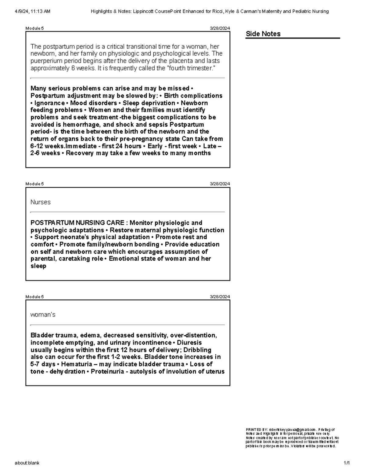 Mod5a - Notes - 4/9/24, 11:13 AM Highlights & Notes: Lippincott ...