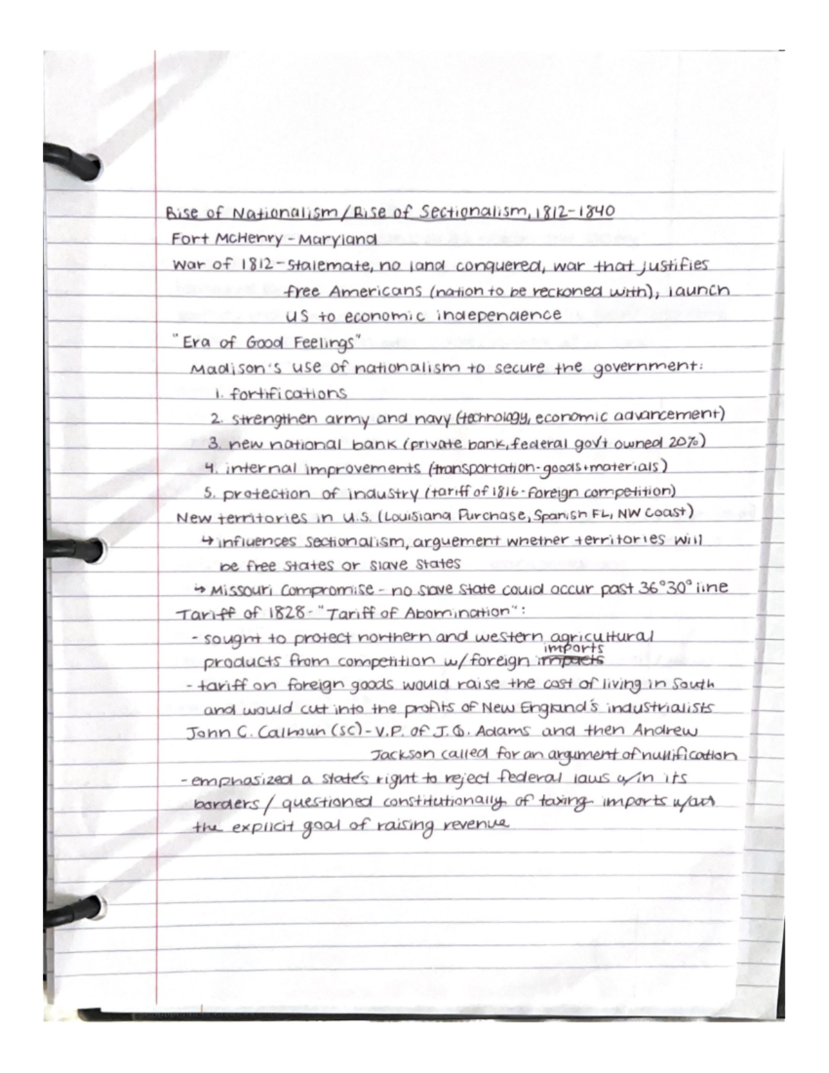 Rise of Nationalism/Rise of Sectionalism, 1812 1840 HIST 201 Studocu