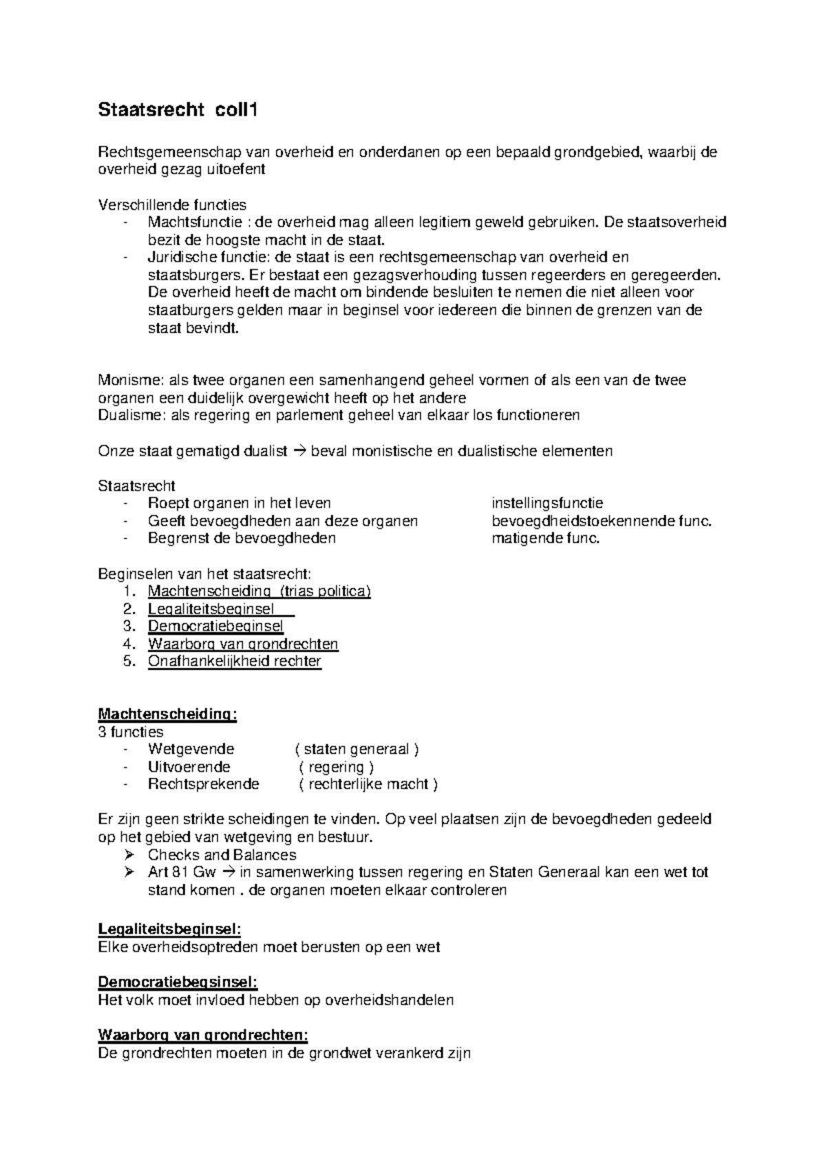 Samenvatting Inleiding Recht Publiekrecht : Colleges - Staatsrecht Coll ...