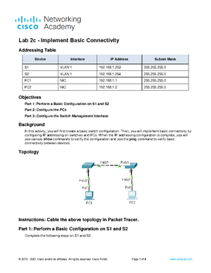 11 - CCNA lab materials - Packet Tracer – Subnet an IPv4 Network ...