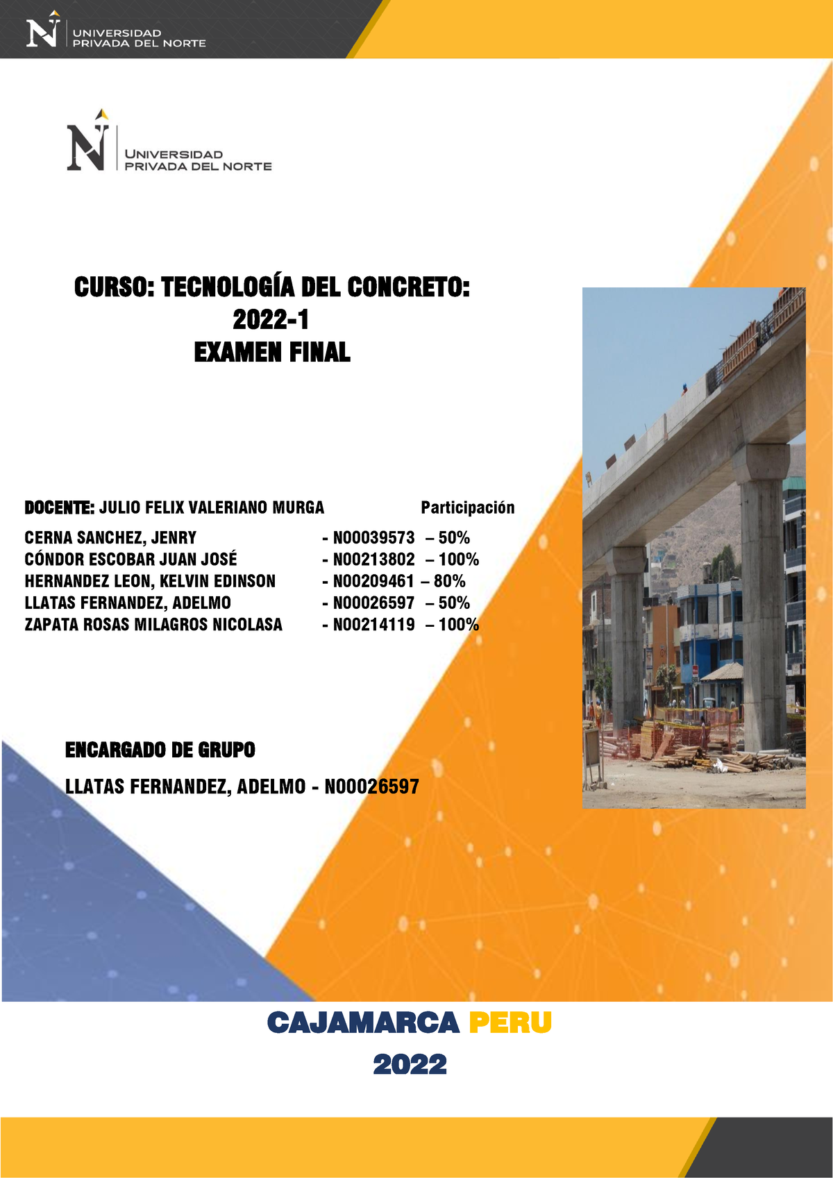 Trabajo Final Grupo 1 - Concreto Celuar - CURSO: TECNOLOGÍA DEL ...