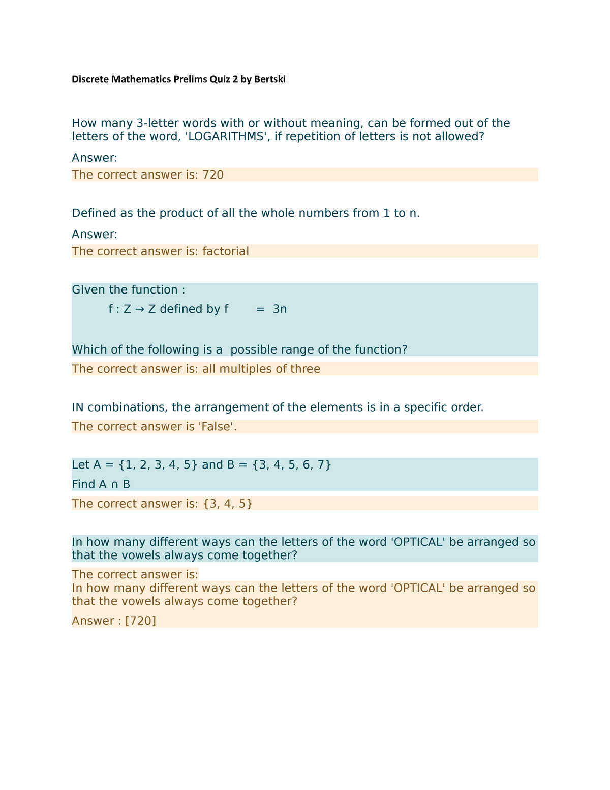 510407265 Discrete Mathematics Prelims Quiz 2 By Bertski - Business And ...