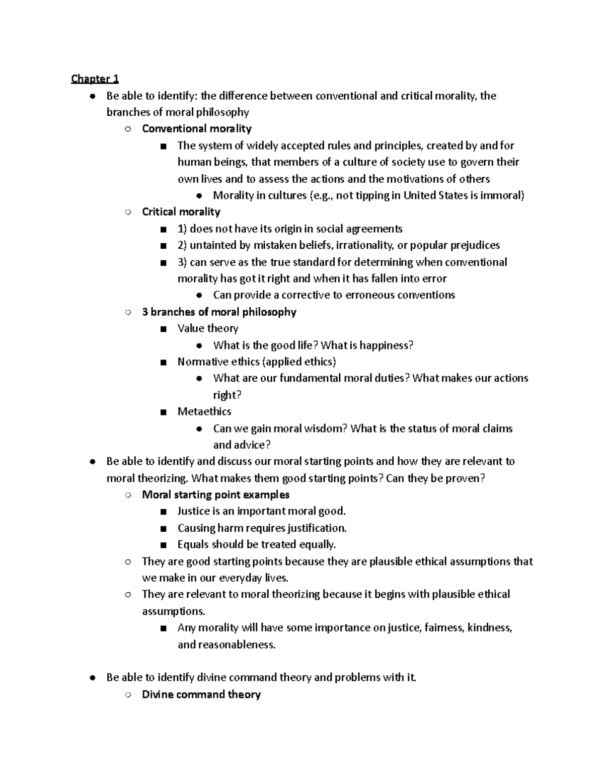 [PHL 2040] Exam Study Guide - Chapter 1 Be able to identify: the ...