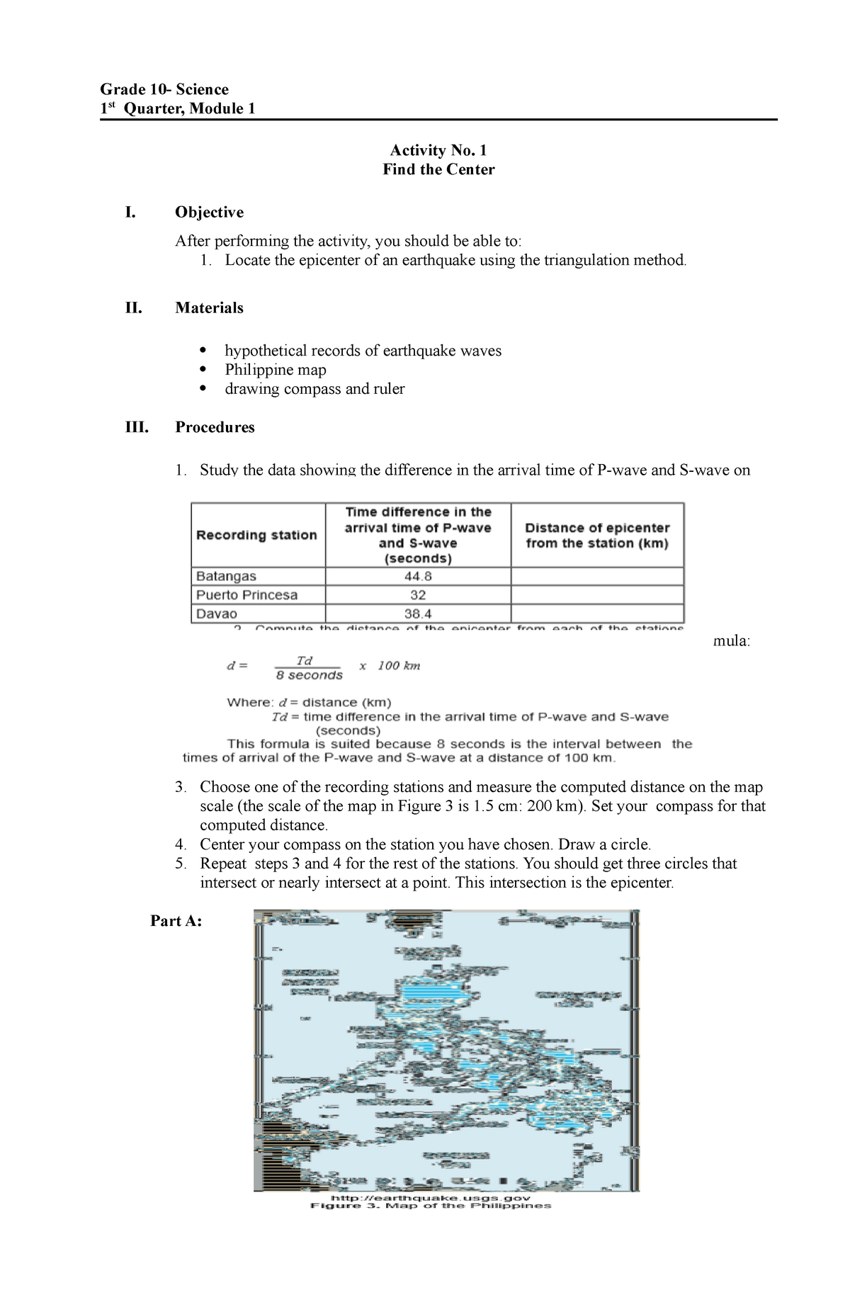 1 1 Activity And Rubrics Grade 10 Science 1st Quarter Module 1 