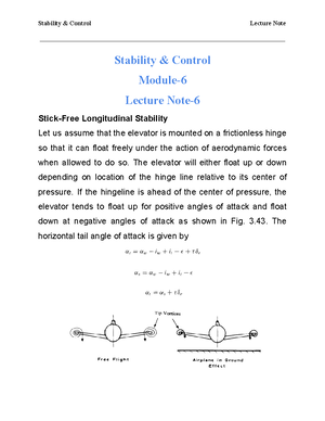 Stability & Control Module 6 Lecture Note 8 - Stability & Control ...