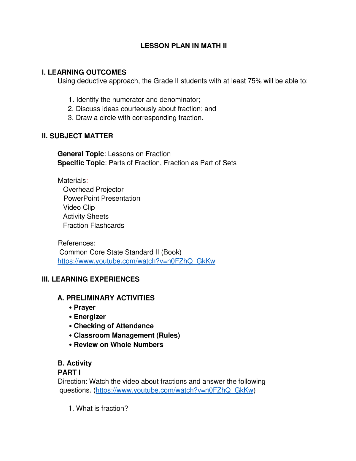 Improved Lesson PLAN IN MATH 2 (Group 1) - LESSON PLAN IN MATH II I ...