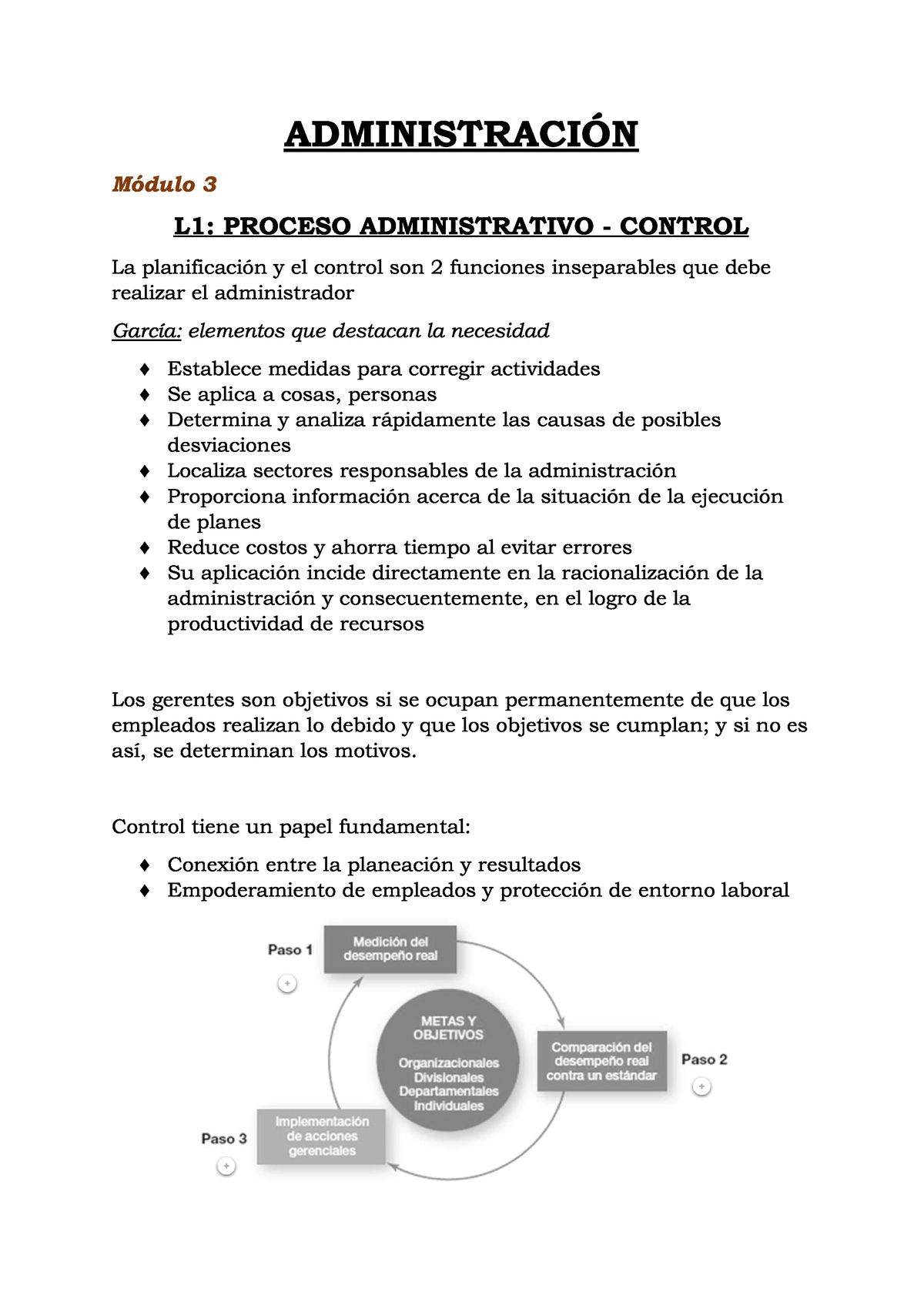 Administracion - M3 Y M4 - ADMINISTRACIÓN Módulo 3 L1: PROCESO ...