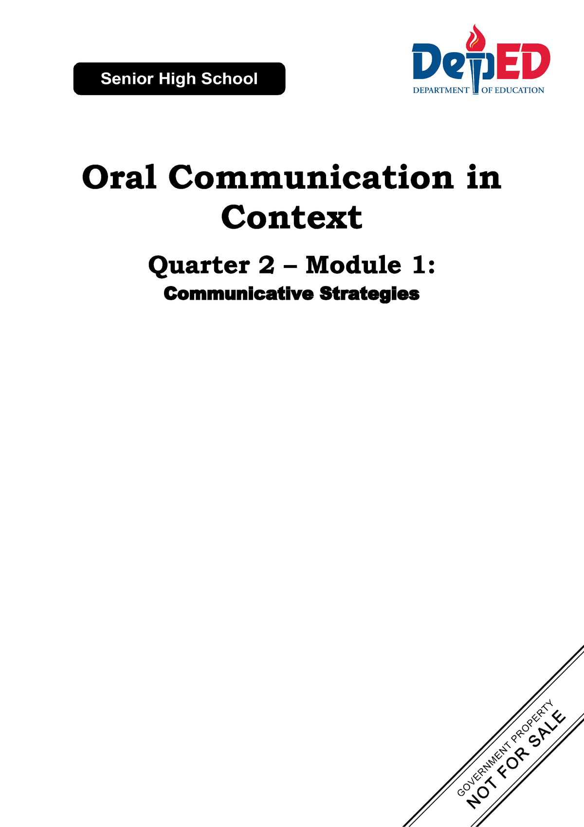 Oralcomm Q2 M1 - Communicative Strategies - Oral Communication In ...