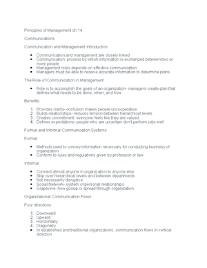 Management Notes Ch2 - Principles Of Management Ch 2 History Of ...