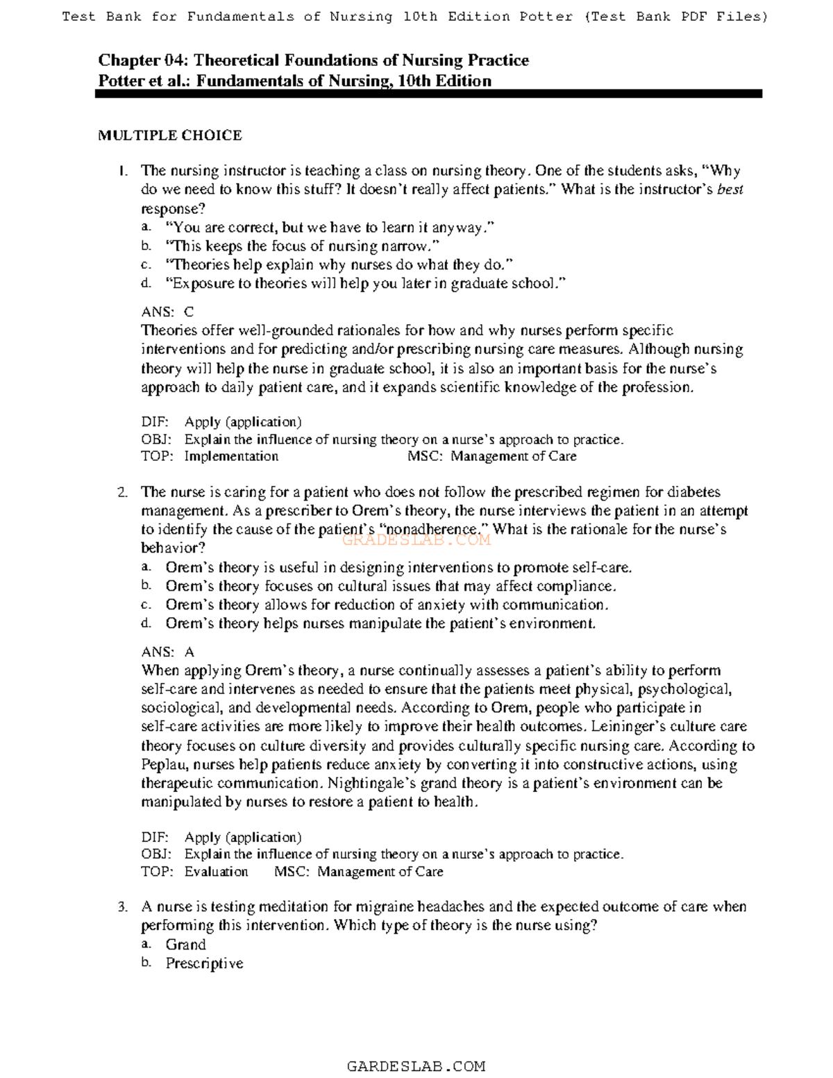 Fundamentals Ch 4 - GRADESLAB Chapter 04: Theoretical Foundations Of ...