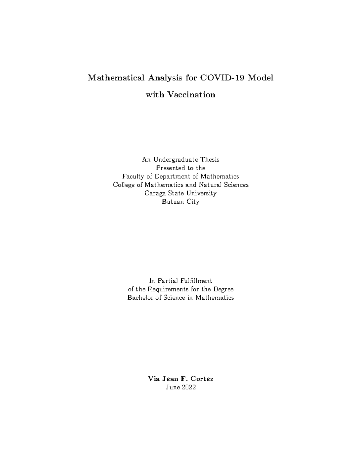 mathematical modeling thesis pdf