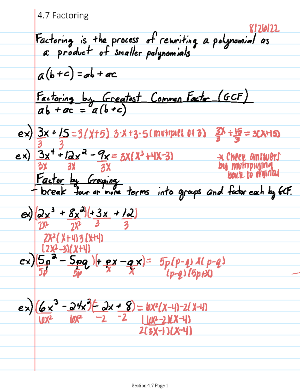 Week 1: College Algebra - 4 Factoring 8126122 3 3 445 3 3 Of 3 33 13 31 ...