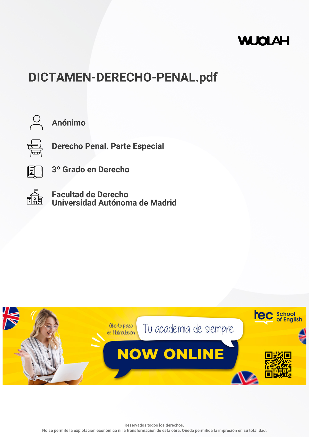 Dictamen Derecho Penal Dictamen Derecho Penal Anónimo Derecho Penal