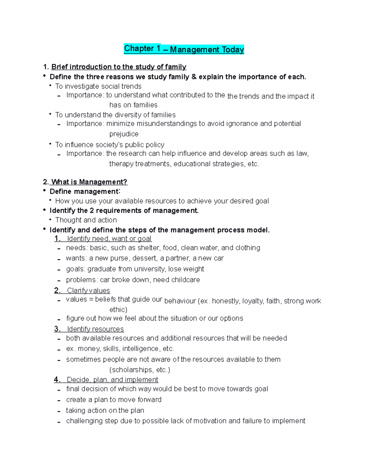 FMLY1420 Study Guide - Lecture notes Ch 1 to 13 - Chapter 1 ...