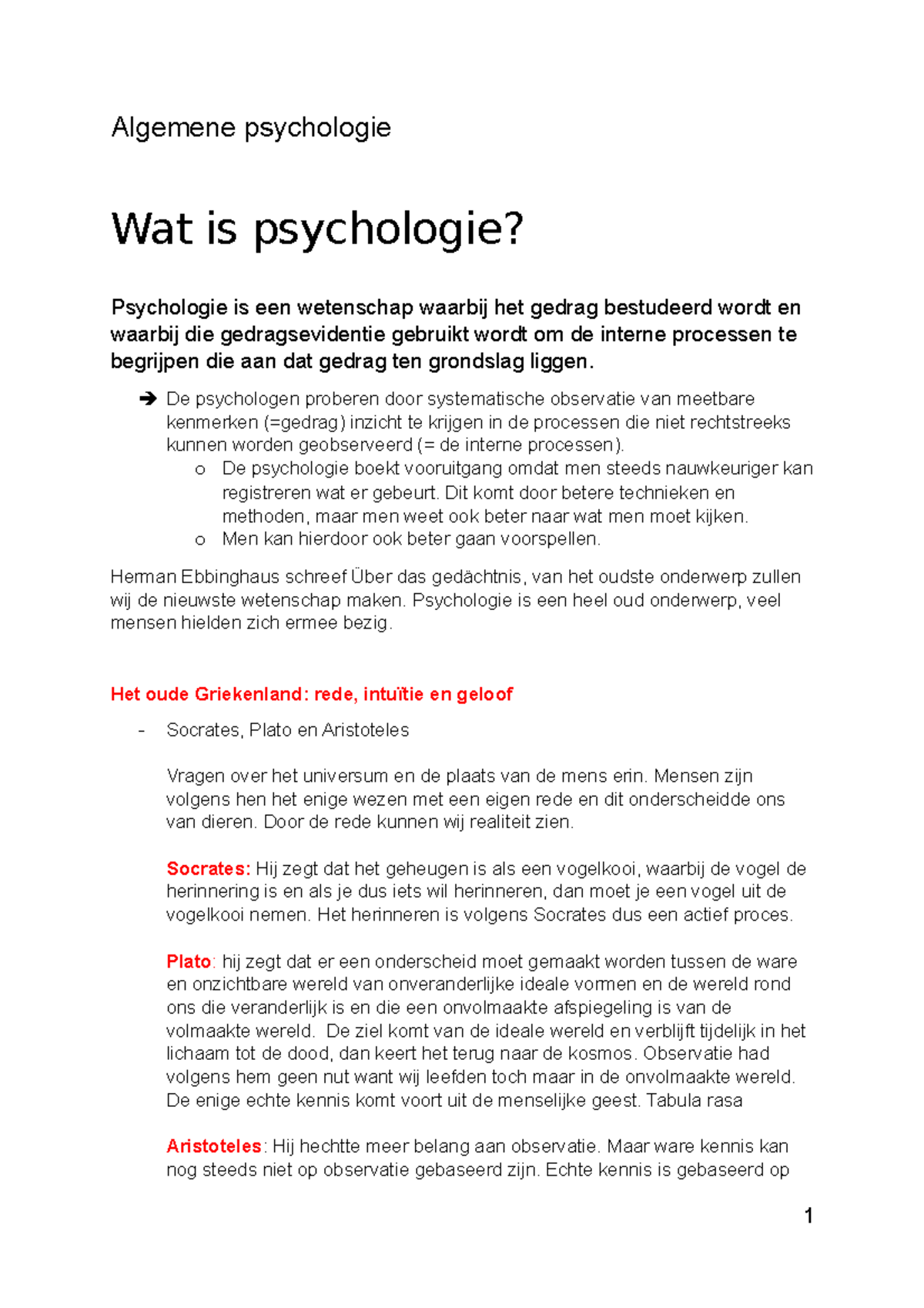 Algemene Psychologie Hoofdstuk 1 - Algemene Psychologie Wat Is ...