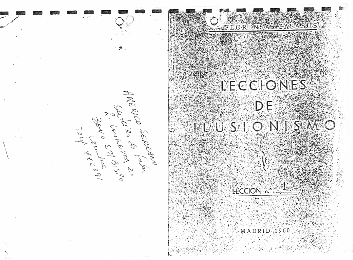 A Florensa Casasus - Lecciones de Ilusionismo - 01 - EL Ilusionismo