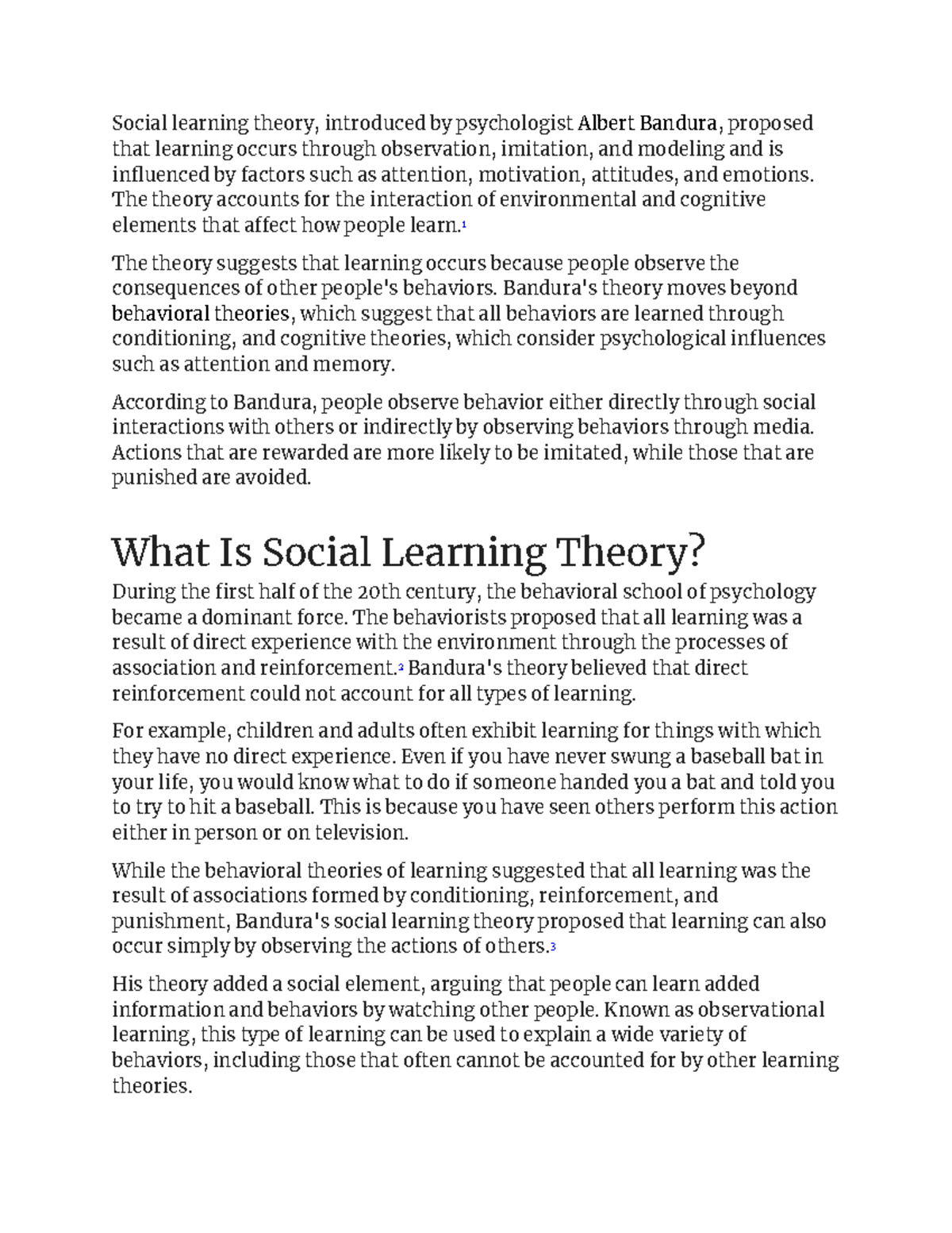 Social Learning Theory - Social learning theory, introduced by ...