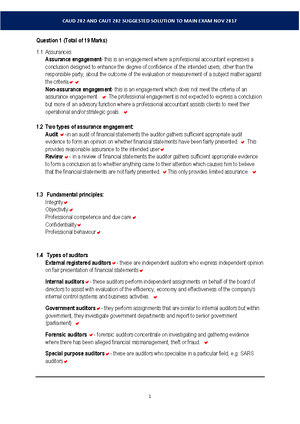 Auditing 2 - Test 2 - Suggested Solution - 2017 ...