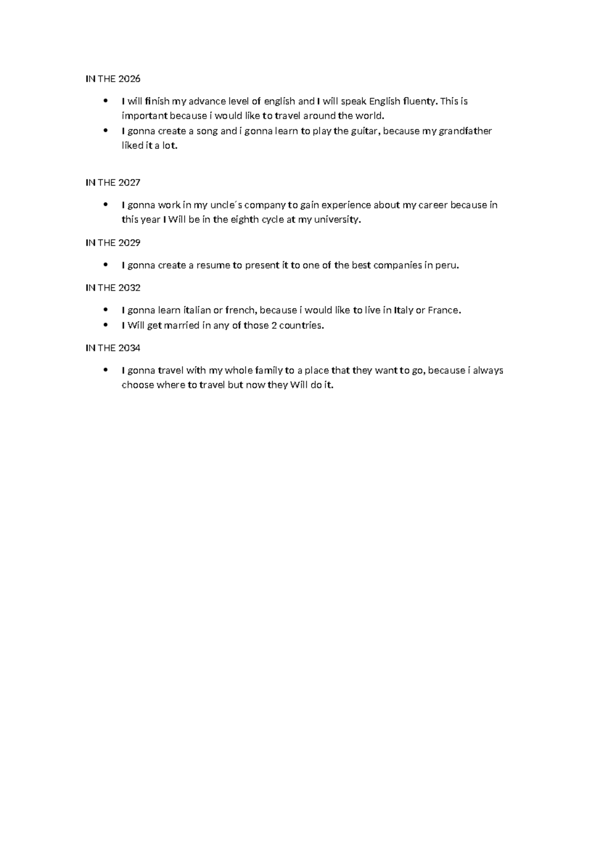 Alp basic 10 - ALP - IN THE 2026 I will finish my advance level of ...