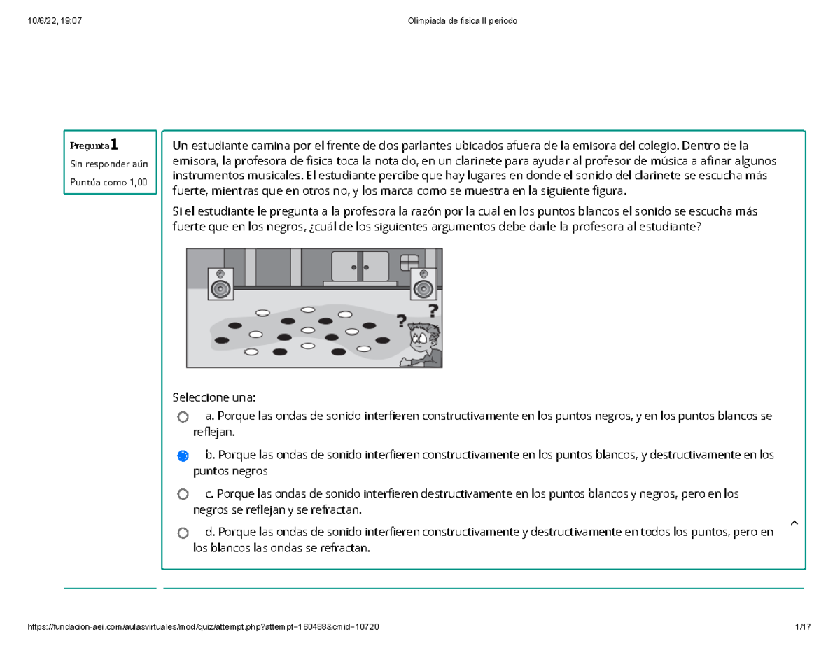 Olimpiada de física II periodo - Pregunta 1 Sin responder aún Puntúa ...